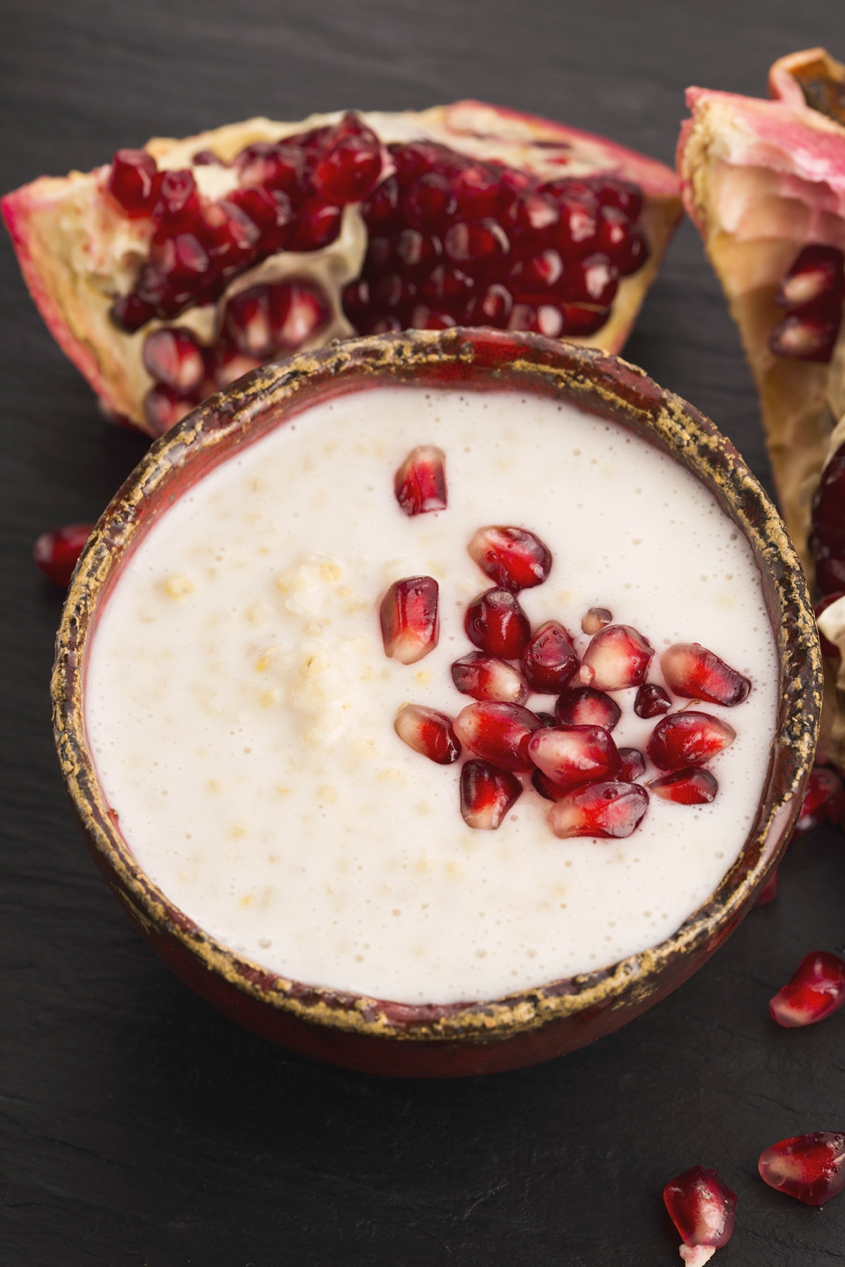 Creamy Coconut Pudding with Pomegranate Arils