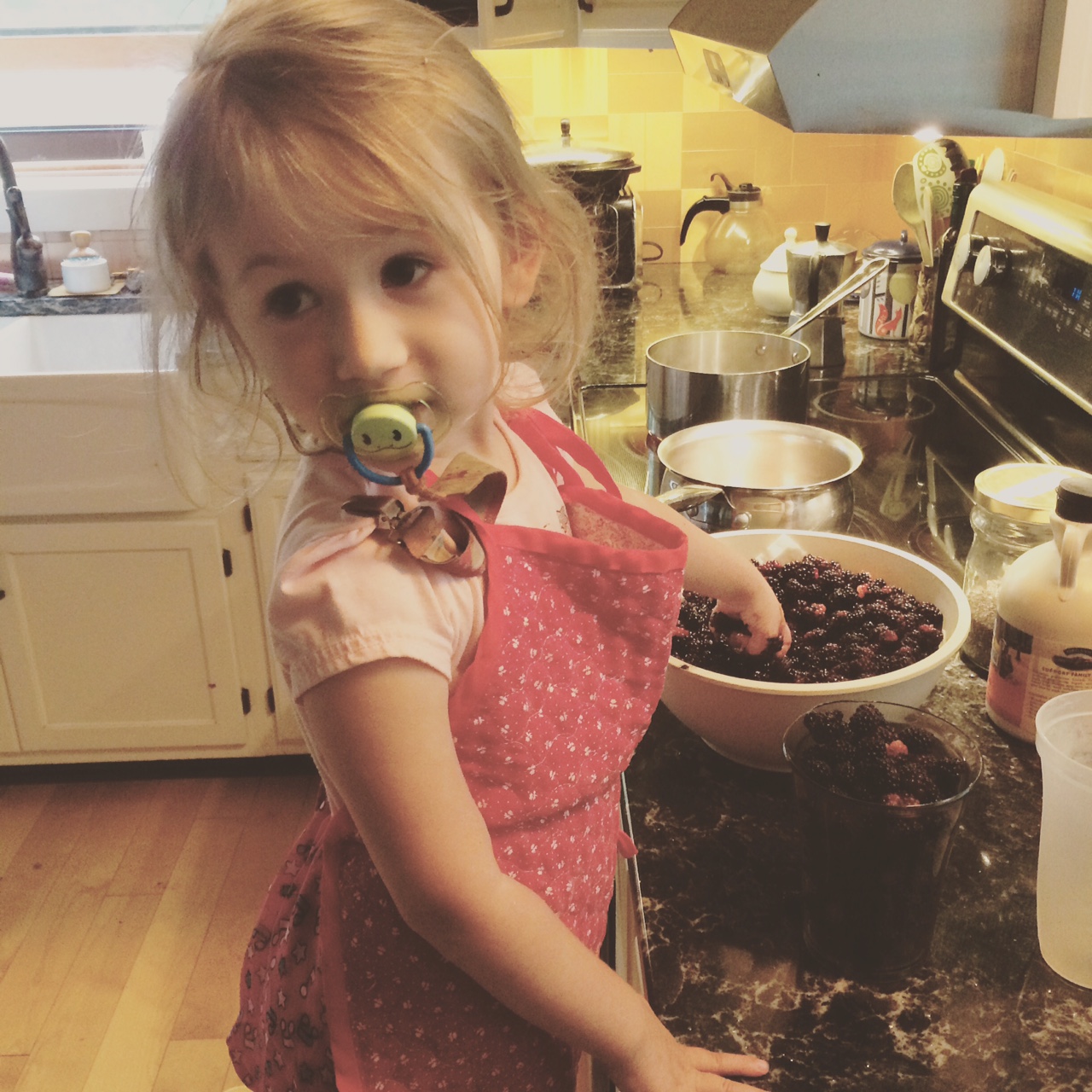 Wild Blackberry Chia Jam + Tips For Successful Cooking with Your Toddler