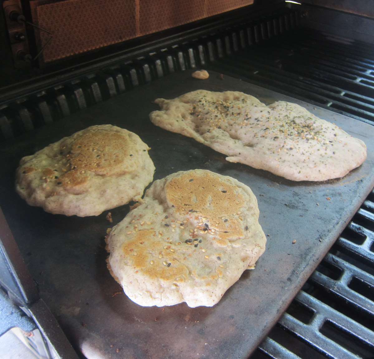 Grilled Millet Flatbreads with Sesame Seed and Kombu Seaweed Sprinkles